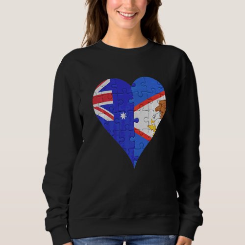 Australian American Samoan Flag Heart Sweatshirt