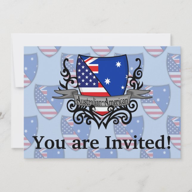 Australian-American Shield Flag Invitation (Front)