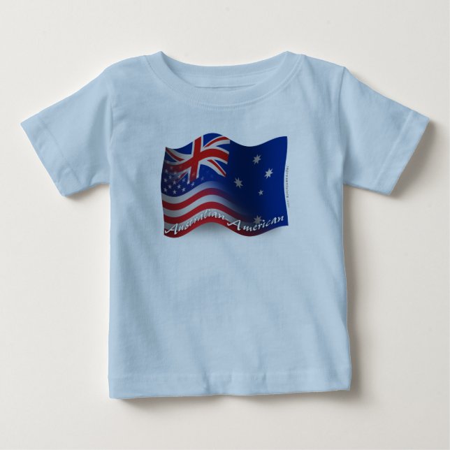 Australian-American Waving Flag Baby T-Shirt (Front)