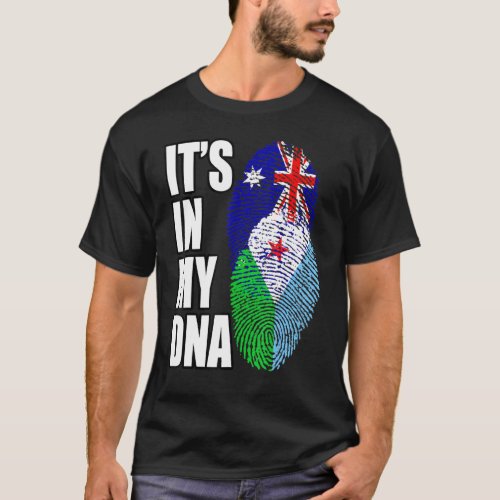 Australian And Djiboutian Mix DNA Flag Heritage T_Shirt