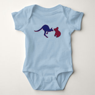 Australian and united States Flag Hearts Baby Bodysuit
