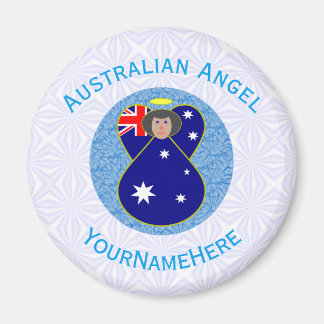 Australian Angel Blue White Personalized Magnet