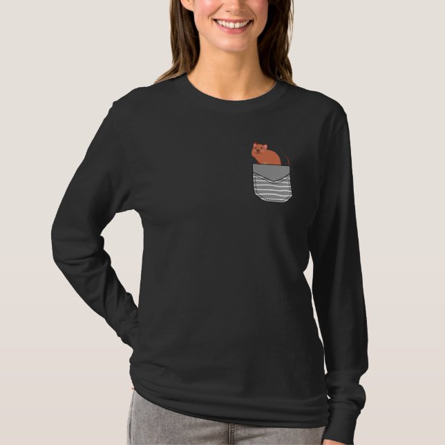 Australian Animal Cute Quokka In Pocket T-Shirt (Front)