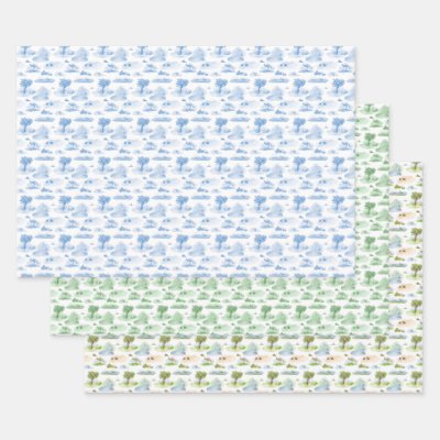 Australian Animal Toile Wrapping Paper Sheets