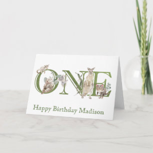 Australian Animals 1st First Birthday One Card