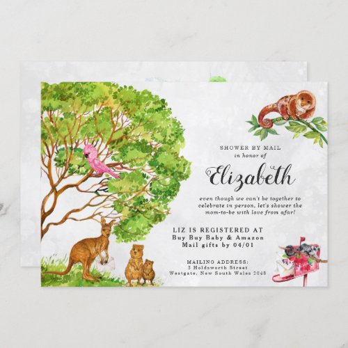 Australian Animals Baby Shower by Mail Invitation