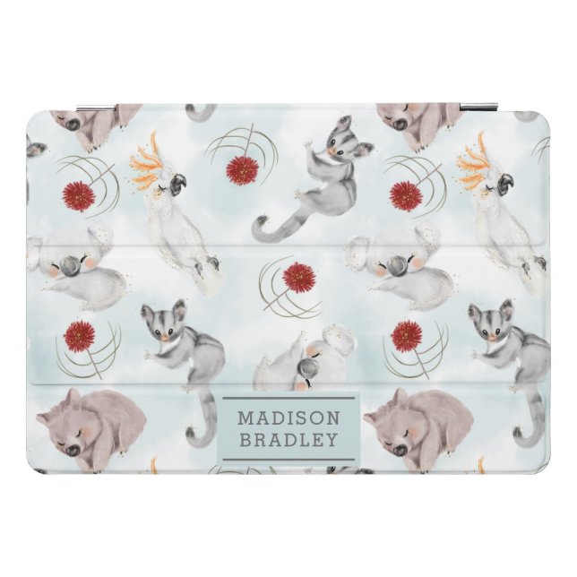 Australian Animals Cute Watercolour Personalized iPad Pro Cover (Horizontal)