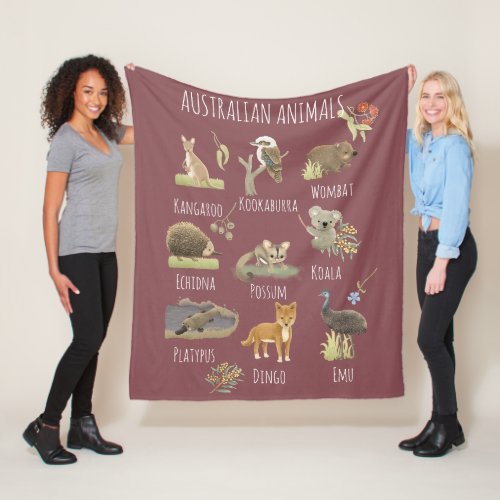 Australian Animals  Fleece Blanket