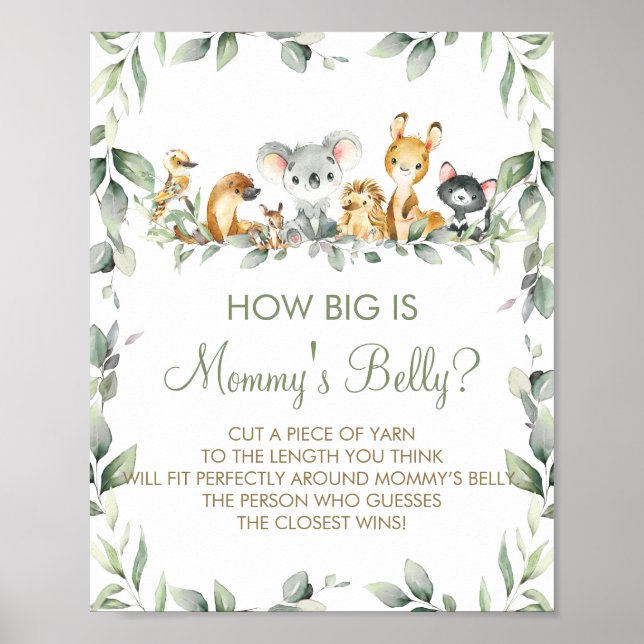 Australian Animals How Big is Mommy's Belly Game  Poster (Front)