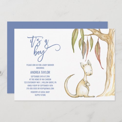 Australian Animals  Its A Boy Baby Shower Invitation