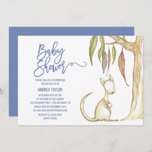 Australian Animals | Kangaroo & Joey Baby Shower Invitation