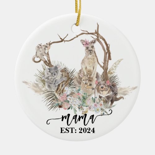 Australian Animals Mother and Baby Mama  Ceramic Ornament