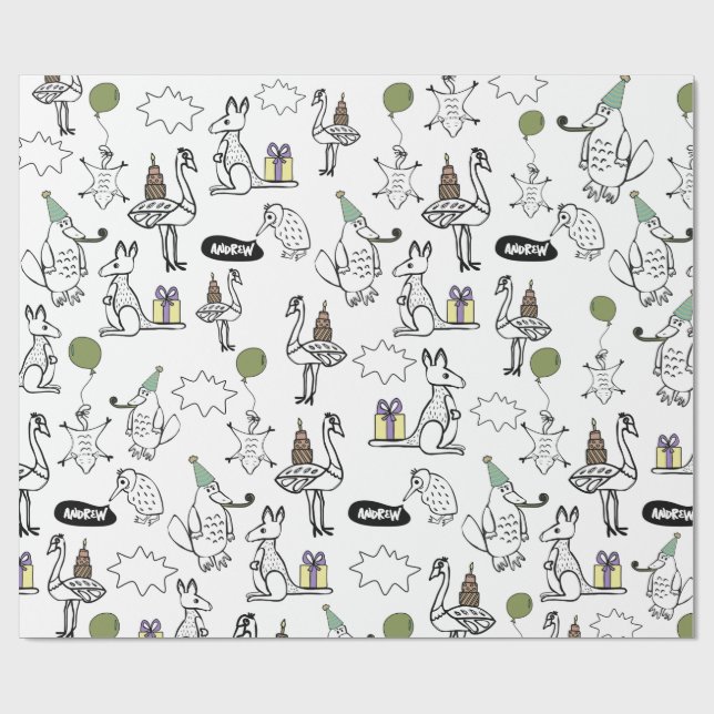 Australian Animals Outback Custom Wrapping Paper (Flat)