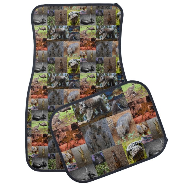 Australian Animals Photo Collage, Car Mats (Set)