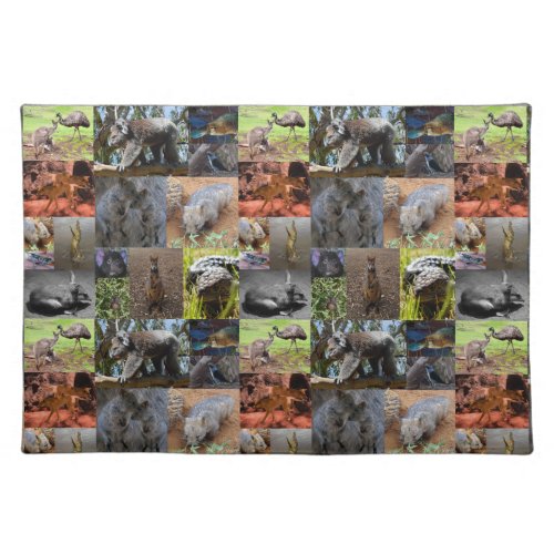 Australian Animals Photo Collage Cloth Placemat
