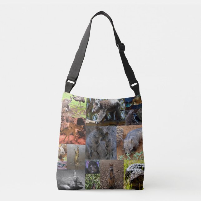 Australian Animals Photo Collage, Crossbody Bag (Front)