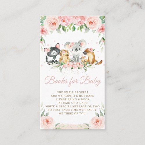 Australian Animals Pink Floral Books for Baby   Enclosure Card