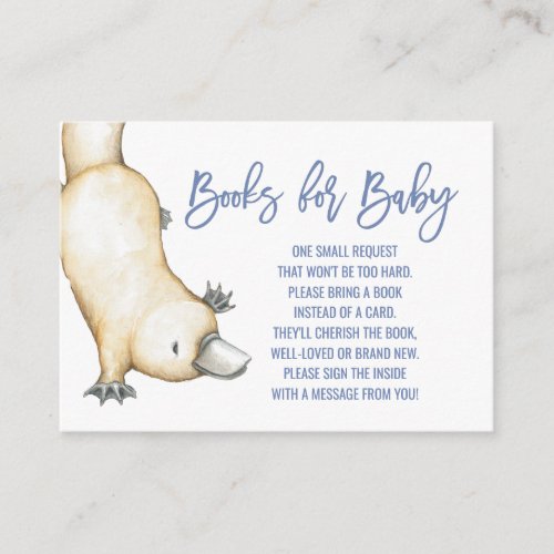 Australian Animals  Platypus Books for Baby Enclosure Card