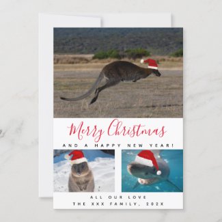 Australian Animals Red Script Multi Photo Collage