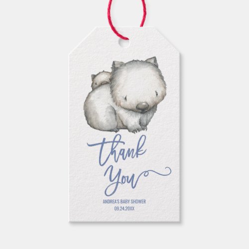 Australian Animals  Wombat Thank You Gift Tags