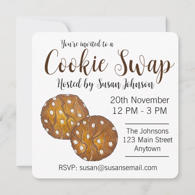 Australian Anzac Biscuit Cookie Swap Bake Sale Invitation (Front)