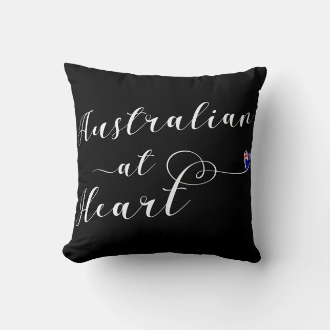 Australian At Heart Throw Cushion, Aus Pillow (Front)
