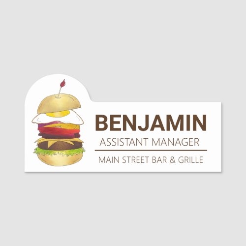 Australian Aussie BBQ Barbecue Burger With The Lot Name Tag