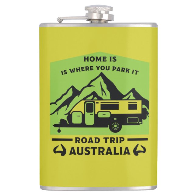 Australian Aussie Caravan Caravanning Summer Flask (Front)