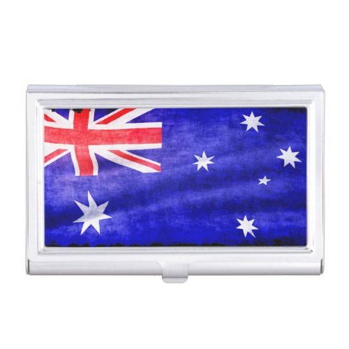 Australian Aussie Flag Downunder Patriotic Flag Business Card Holder