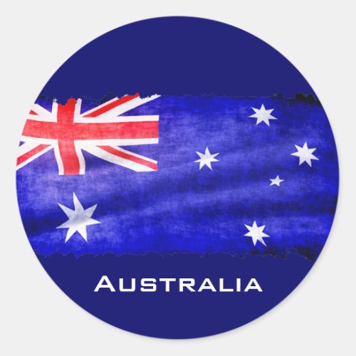 Australian Aussie Flag Downunder Patriotic Flag Classic Round Sticker