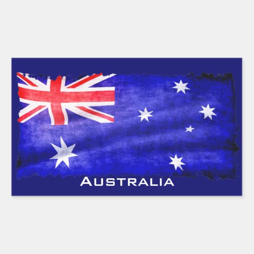 Australian Aussie Flag Downunder Patriotic Flag Rectangular Sticker