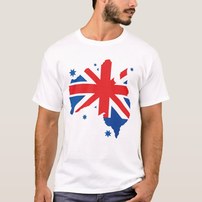 Australian. Australian flag & Australian map. T-Shirt (Front)