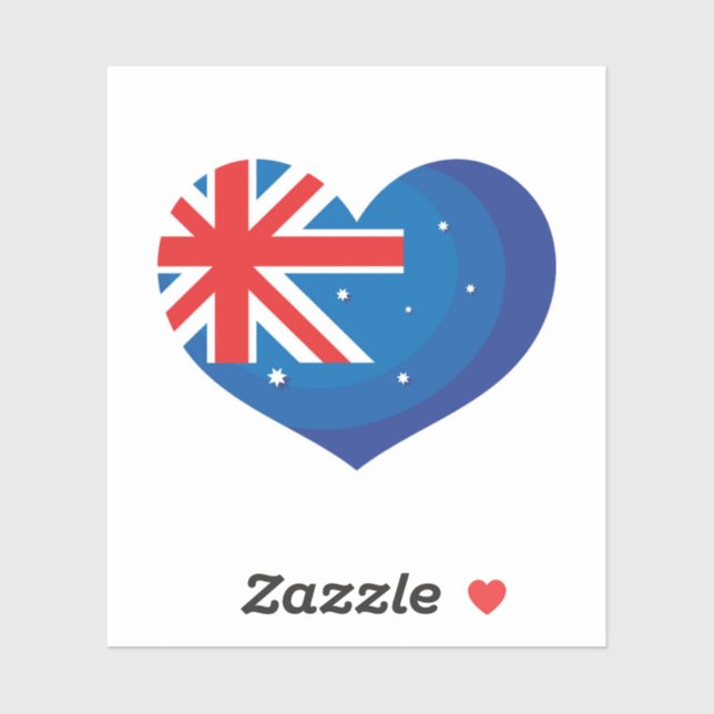 Australian. Australian Flag. Heart.  Sticker (Sheet)
