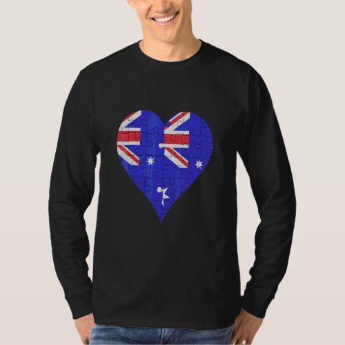 Australian Australian Flag Heart  T_Shirt