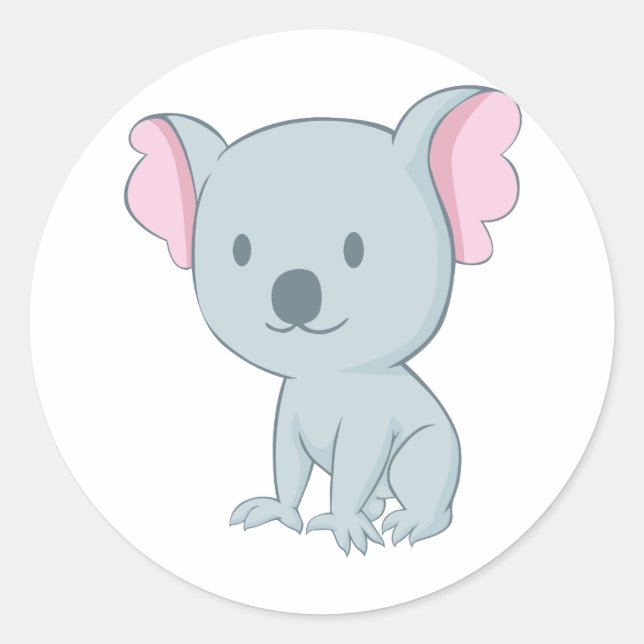 Australian Baby Koala Bear Classic Round Sticker (Front)