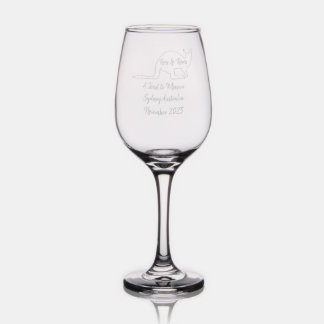 Australian Bachelorette Party Etched Wine Glass