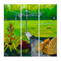 AUSTRALIAN BACK GARDEN PAINTING