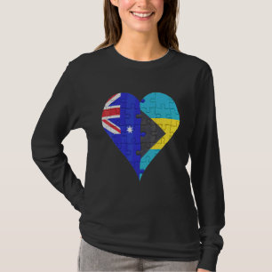 Australian Bahamian Flag Heart T-Shirt