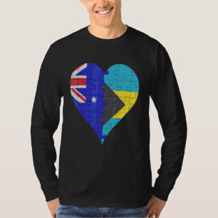 Australian Bahamian Flag Heart T-Shirt