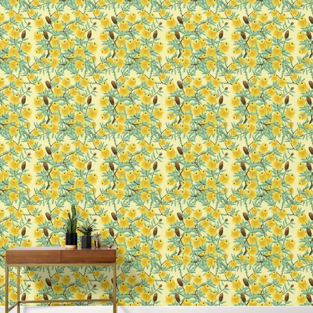 Australian Banksia flowers yellow Wallpaper (Hallway)