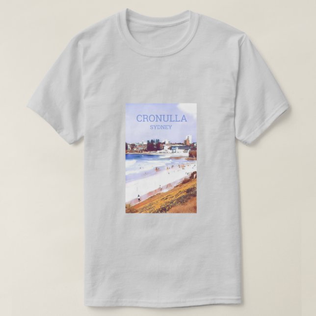 Australian beach travel art Cronulla T-Shirt (Design Front)