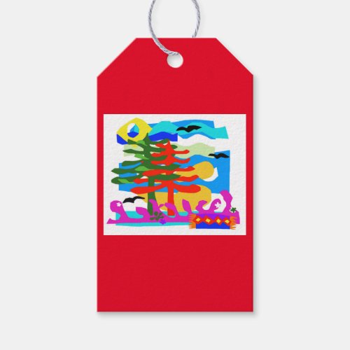 Australian BEACHES _ Sun  Surf _ Red Gift Tags