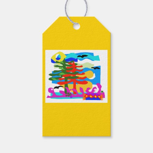 Australian BEACHES _ Sun  Surf _ Yellow Gift Tags