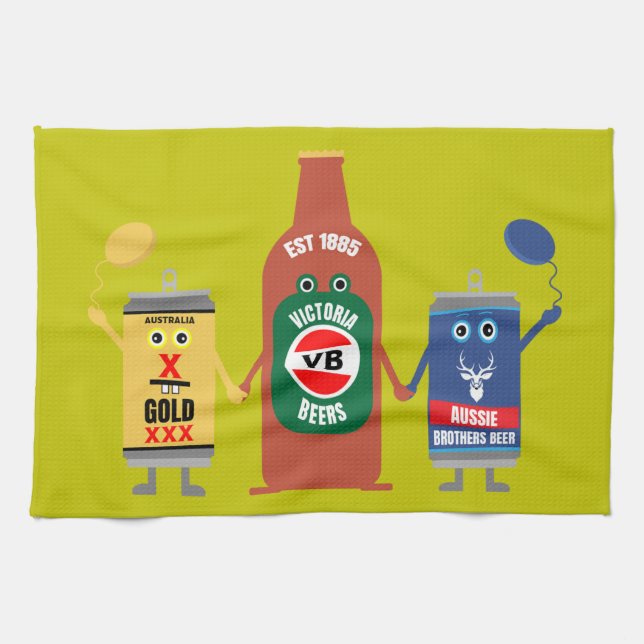 Australian Beer lovers And Drinkers Kitchen Towel (Horizontal)