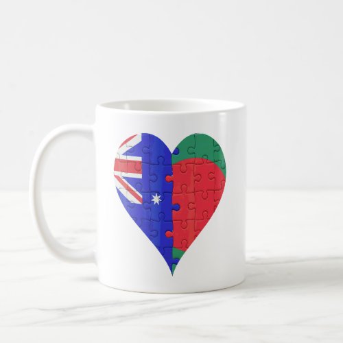 Australian Bengali Flag Heart  Coffee Mug