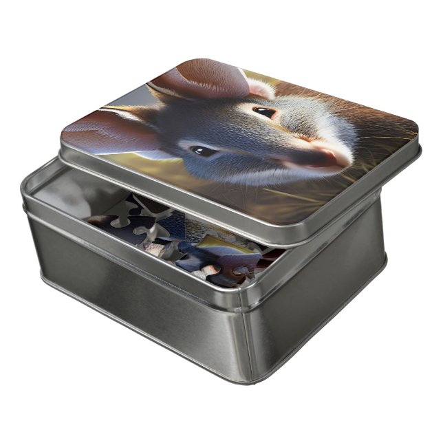 Australian Bilby Alert, Jigsaw Puzzle In Tin (Lid Open)