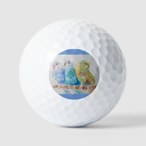 Australian Birds Budgie Watercolor Art Golf Balls