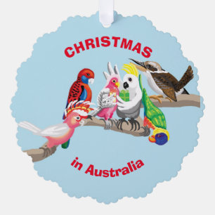Australian birds Christmas Ornament Card