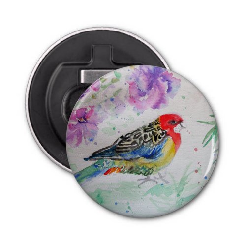 Australian Birds Rosella Parrot Watercolor Art Bottle Opener