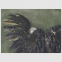 Australian Black Cockatoo Decoupage paper 